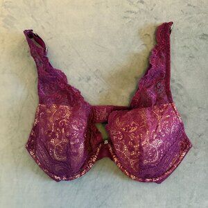 THIRDLOVE 24/7 Uplift Lace Contour Plunge Bra - 36D - Plum Color